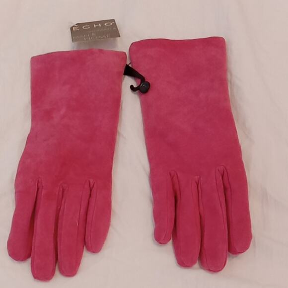 NWT Echo Women's Pink Gloves. 100% Leather. Warm, Winter, Barbie - Picture 1 of 4